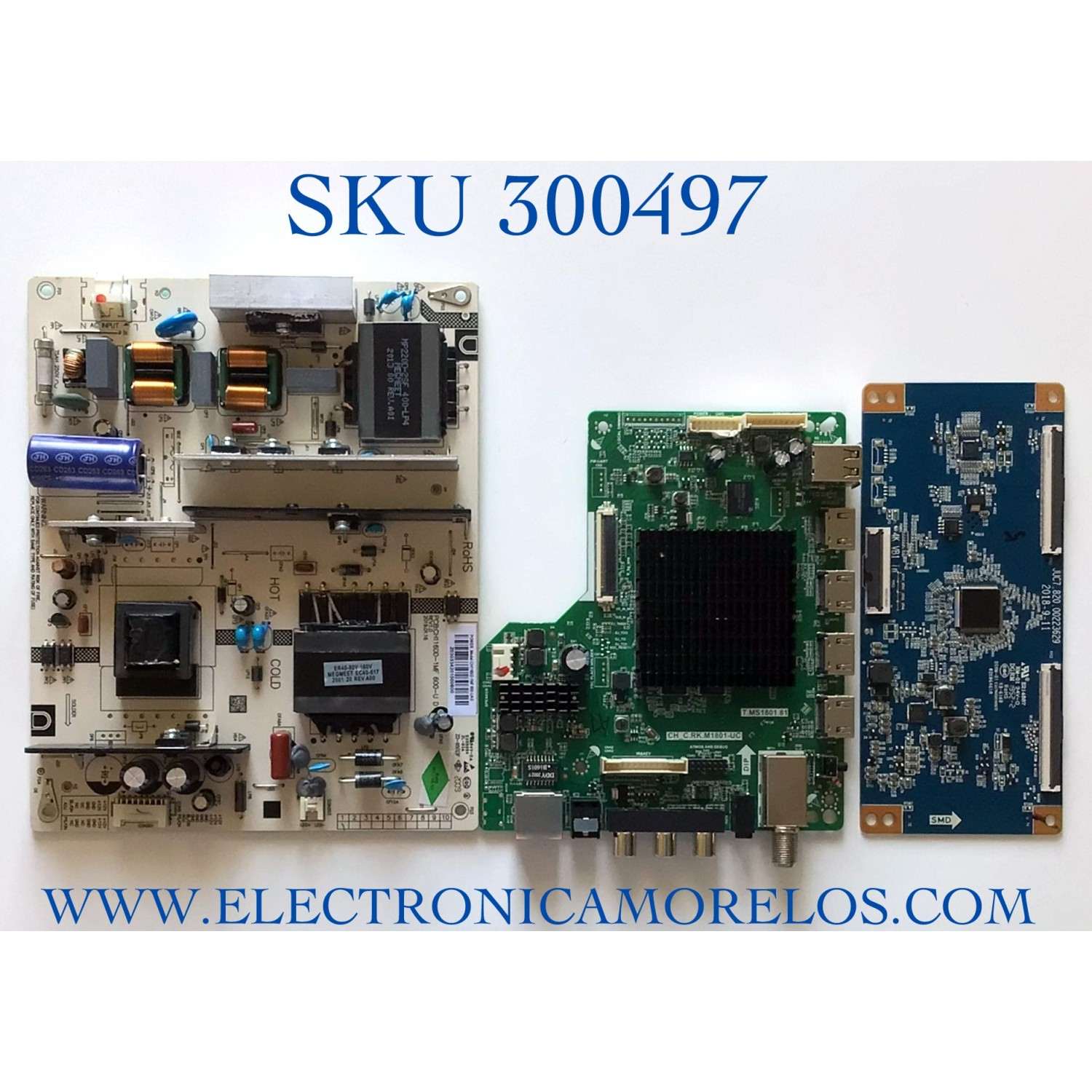 KIT DE TARJETAS PARA TV WESTINGHOUSE·ROKU TV / MAIN U20041316 / T.MS1801.81 / CH_C.RK.M1801-UC / 2605K52B0 / T-CON JUC7.820.00223629 / 02K06461A / FUENTE CH1160D-1MF / CH1160D-1MF 600-UAE / CH1160D-1MF 600-U D / PANEL C580Y19-D6 / MODELO WR58UX4019